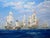 Large British Naval Battle Oil Painting by Graham Jowett-Ive, Mall Galleries 2005 Monumental maritime drama depicting...