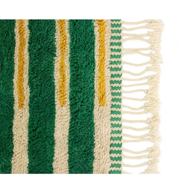 Beige Hand-Knotted Wool Rug by Azele Studio For Sale - Image 8 of 9