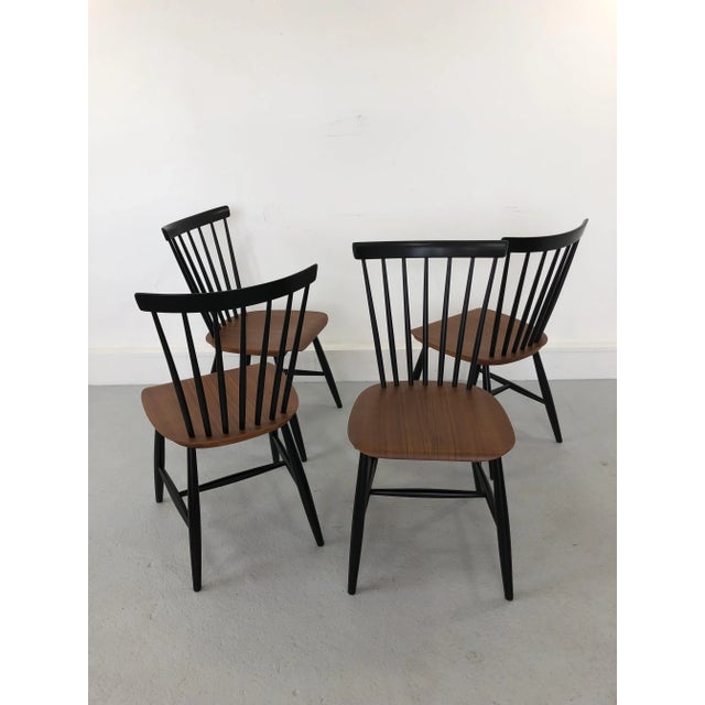 Black Swedish Teak Chairs by S. E. Fryklund for Hagafors, 1960s, Set of 4 For Sale - Image 8 of 18