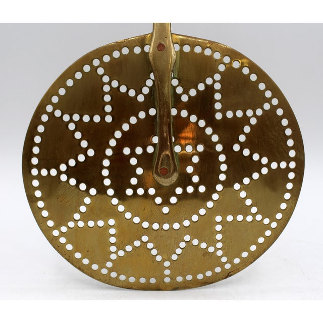 English C. 1860-80 English Brass Skimmer For Sale - Image 3 of 4