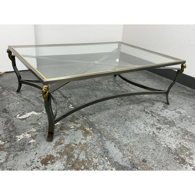 Hollywood Regency Hollywood Regency Glass Top Lion Coffee Table, Circa 1980's For Sale - Image 3 of 12