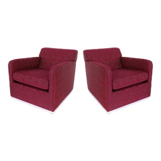 Mid-Century Modern Upholstered Club Chairs- a Pair For Sale