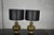 Mid 20th Century Tibetan Brass Lamps Hand Hammered With Glass Jewel Detail & New Black Shades, a Pair For Sale - Image 14 of 14