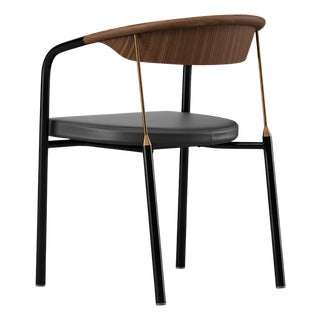 Chairman Chair in Walnut with Upholstery in Black by Henrik Tengler for One Collection For Sale