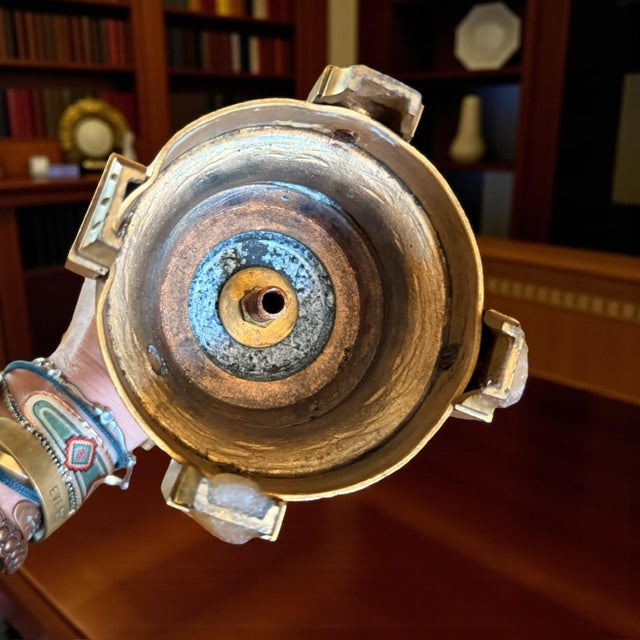 1900 - 1909 1900s French Sevres Porcelain Gilt Bronze Turquoise Mantel Clock Candelabra Set For Sale - Image 5 of 7