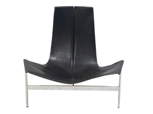 Black Leather T-Chair by Katavolos, Littell, & Kelley for Laverne International, 1950s