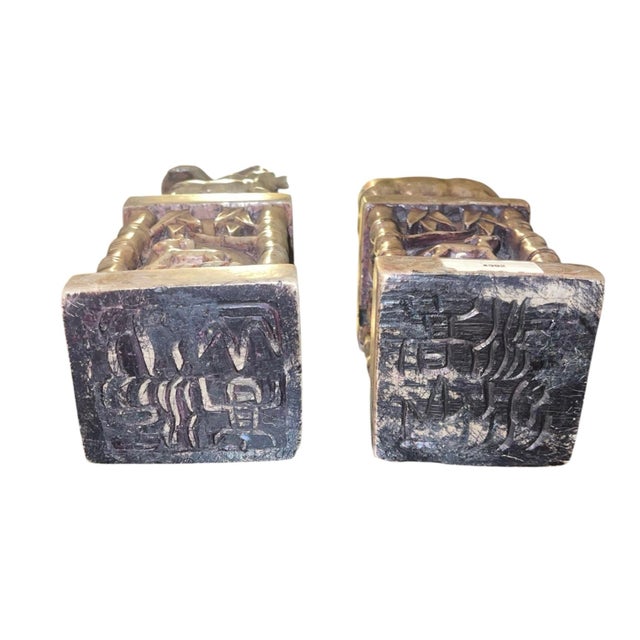 1930s Early 20th Century Pair of Chinese Hand Carved Soapstone Water Buffalo Bookends For Sale - Image 5 of 5