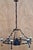 Vintage Chandelier in Black Wrought Iron with Wax Candle Holders and Electric Light Bulb, 1970s For Sale - Image 9 of 9
