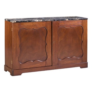 Edward Wormley for Dunbar Mid Century Mahogany and Marble Credenza For Sale