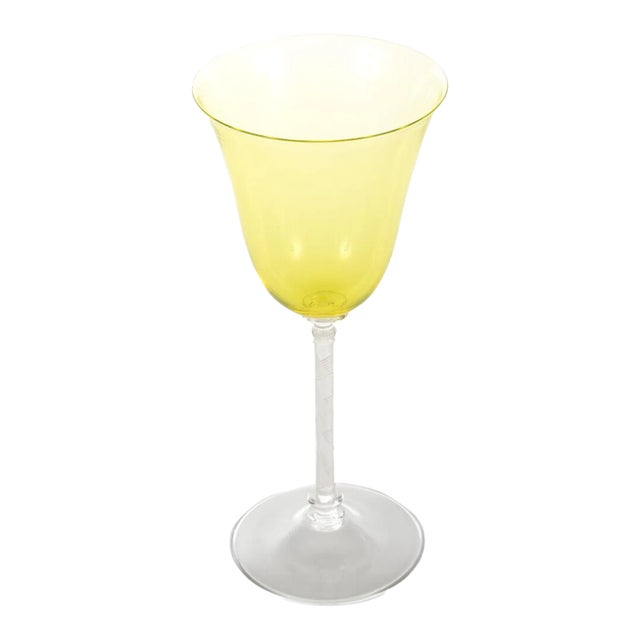 Murano Glass Yellow Chalice Goblet For Sale