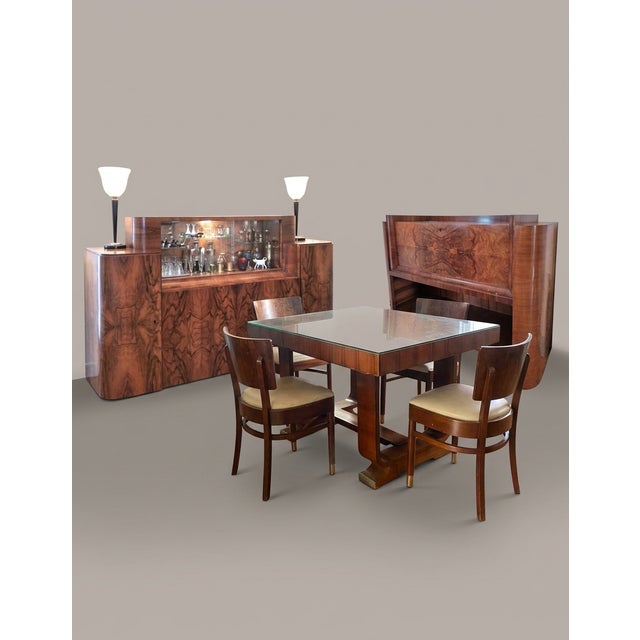 Art Deco Paul Dining Table and Chairs from De Coene Frères, Kortrijk, 1936, Set of 7 For Sale - Image 9 of 9