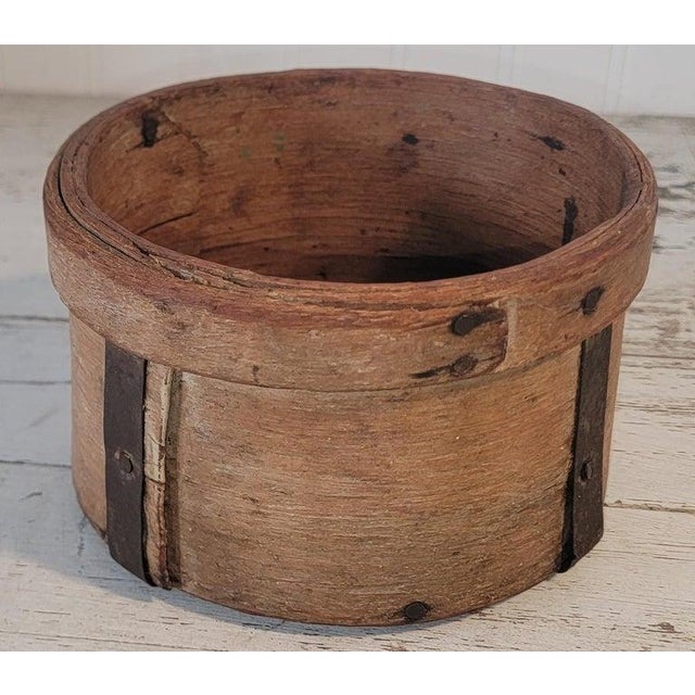Folk Art 19Thc Original White Washed Small Measure For Sale - Image 3 of 6