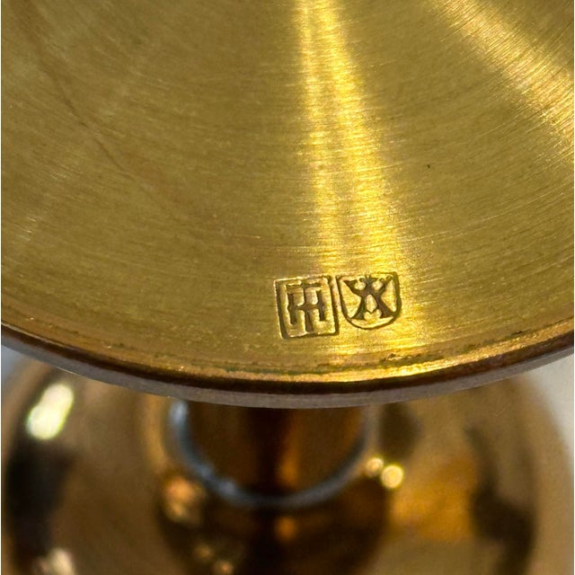 Pair of Pentti Sarpaneva Turun Hopea, Finland “Pitsi”- Lace Gilt Bronze Brutalist Candle Holders For Sale In Chicago - Image 6 of 7