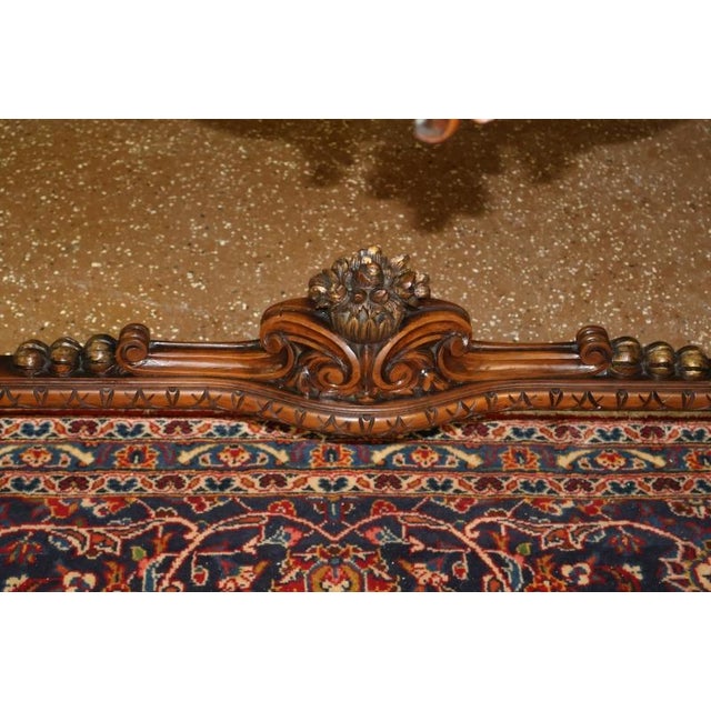 Brown French Louis XVI Style Walnut Inlaid Marble Top Buffet Sideboard Circa 1920's For Sale - Image 8 of 9
