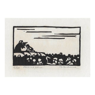 1966 Irwin Rosenhouse Moses and Joshua Woodcut For Sale