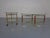 Two tables with loose glass tops from the 1970s. The smaller table is on casters. Dimensions of the round, casters-on...