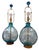 Pair of Arteriors Cerulean Blue Glass Tables Lamps.