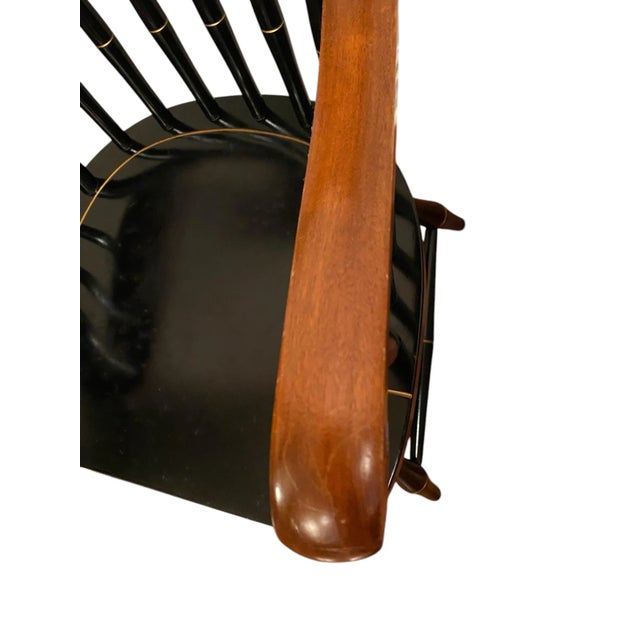 Black Mid 20th Century Vintage Nichols & Stone Brown University Collegiate Windsor Chair With Gold Accents For Sale - Image 8 of 10