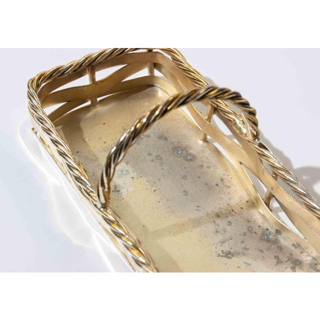 Italian Silver-Plated Serving Basket by Bologna Silverplate, 1960s For Sale - Image 3 of 6