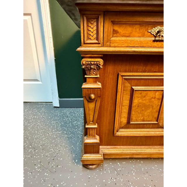 French Antique Marble Top Walnut Sideboard For Sale - Image 4 of 12