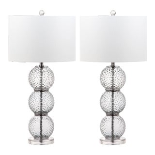 28.5 Inch H Glass Table Lamp in Smoke - a Pair For Sale
