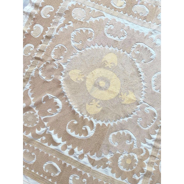 1960s Tashkent Suzani Tablecloth - Hand-Embroidered Textile For Sale - Image 5 of 9