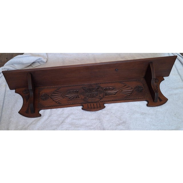 Antique Wall Console in Hand-Carved Linden Wood, 1900s For Sale - Image 6 of 7