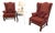 Pair of Vintage Traditional Armchairs (Red) For Sale