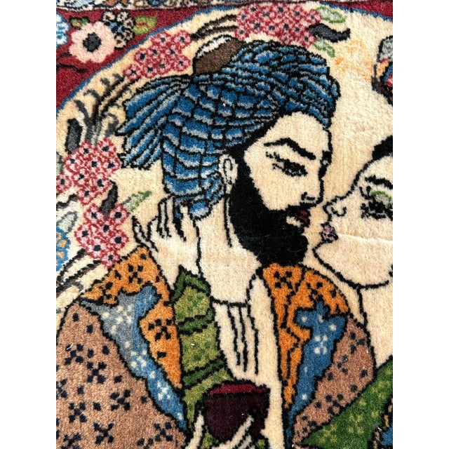 Small Abadeh Pictorial Rug, 1980s For Sale - Image 6 of 18