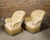 Early 20th Century Pair of French 1920s Fauteuils Crapaud with Cream Upholstery, on Casters For Sale - Image 5 of 12