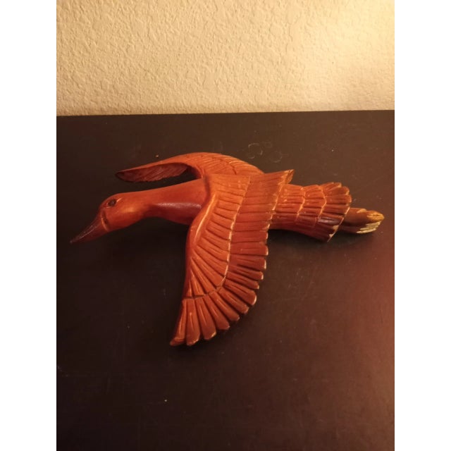 1980s Hand Carved Wooden Duck or Seagull Sculpture Wall Decor For Sale In Dallas - Image 6 of 6