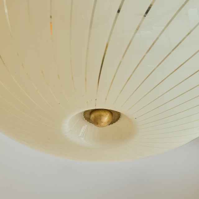1970s 1970s Mid Century Modern Italian Brass + Acrylic Pendant For Sale - Image 5 of 11