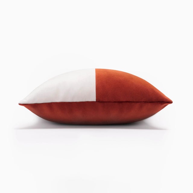 Double optical brick red cushion cover by lorenza briola for lo decor the geometrical shape of this elegant cushion is...