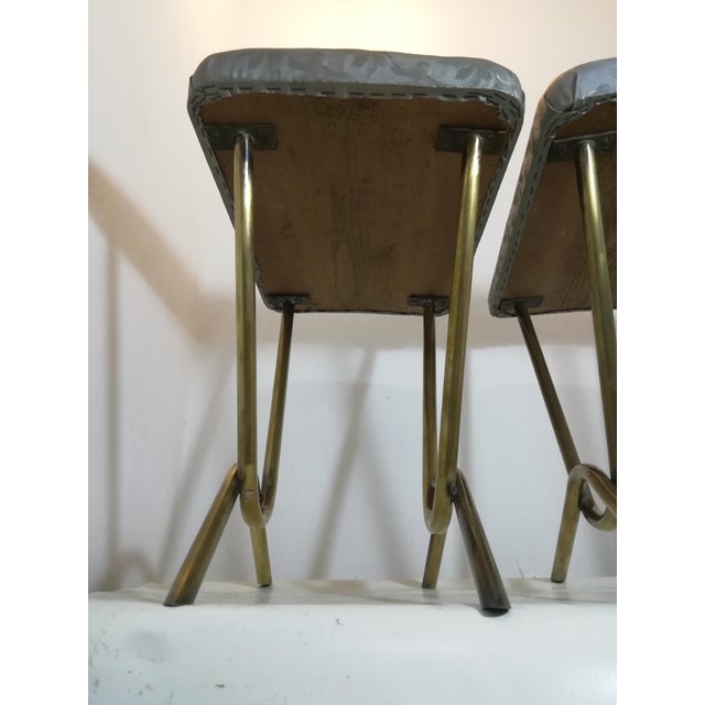 Vintage Brass Stools, Italy, 1950s, Set of 2 For Sale - Image 9 of 12