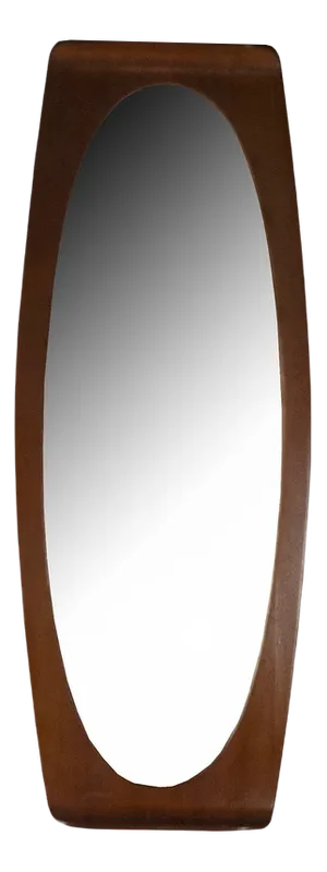 Curved Teak Wall Mirror by Campo E Graffi for Home Field & Scratches, 1960s