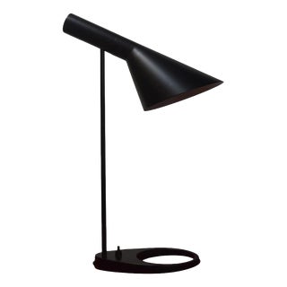 Black AJ Table Lamp by Arne Jacobsen for Louis Poulsen, Denmark, 1960s For Sale