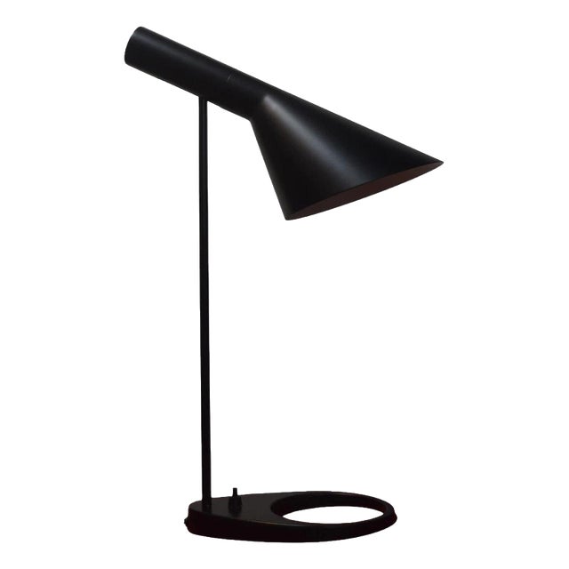 Black AJ Table Lamp by Arne Jacobsen for Louis Poulsen, Denmark, 1960s For Sale