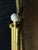 Late 20th Century Gold-Tone Arched Cheval Mirror Frame With Floral Porcelain Finials For Sale - Image 5 of 8
