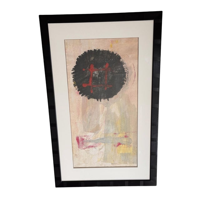Black Late 20th Century Original Painting by Roberto De La Renta, Signed & Framed For Sale - Image 8 of 12