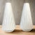 1990s Tall White Ribbed Ceramic Vases | Pair For Sale - Image 5 of 5