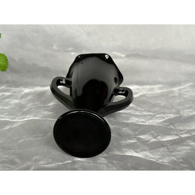 Vintage Black Glass Vase For Sale - Image 10 of 12