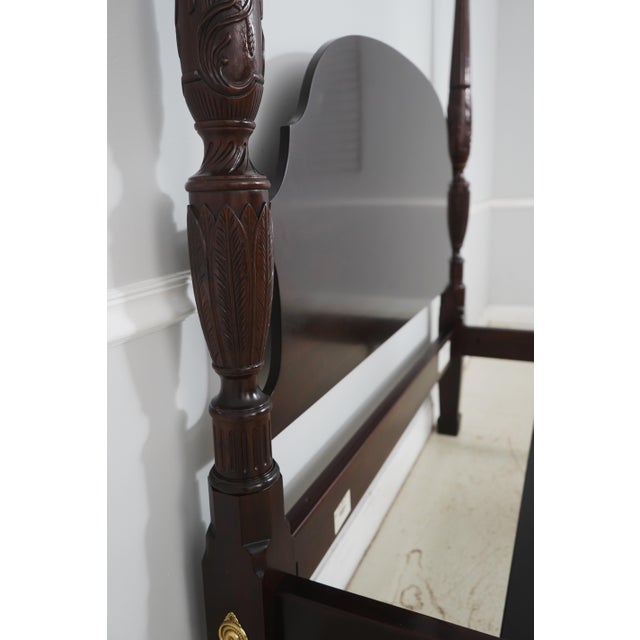 Stickley Stickley Rice Carved Mahogany Queen Size 4 Post Bed For Sale - Image 4 of 18
