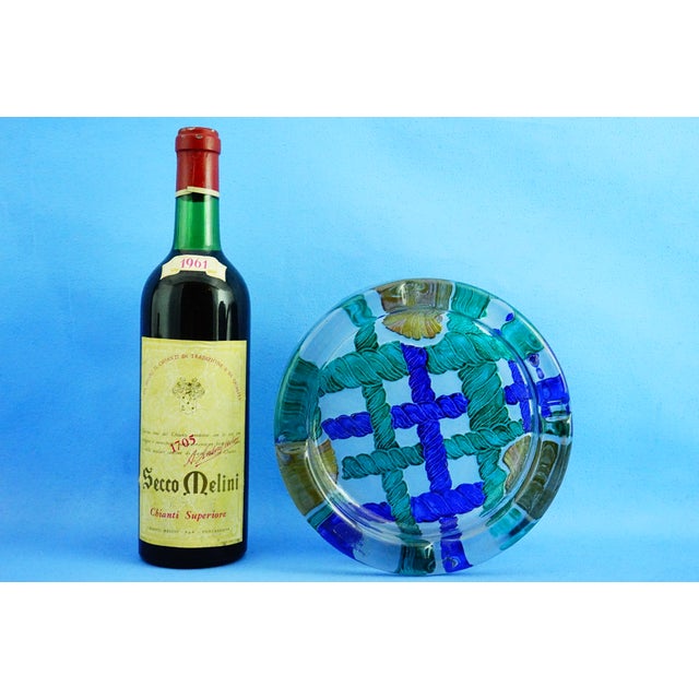 Blue Vintage Murano Submerged Glass Ashtray by Antonio Da Ros, 1960s For Sale - Image 8 of 18