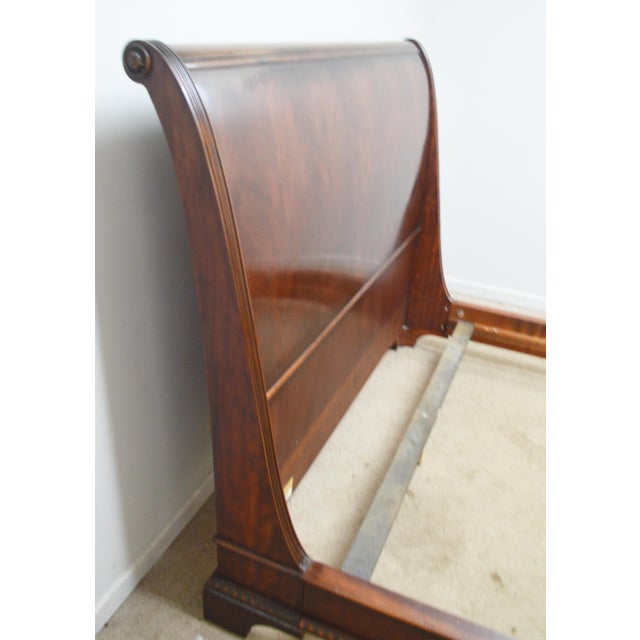 Henredon Mahogany Sleigh Queen Bed For Sale - Image 10 of 16