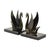 Beautiful vintage French bookends, a pair of Art Deco swan or grebe bookends with a black and white veined marble base,...