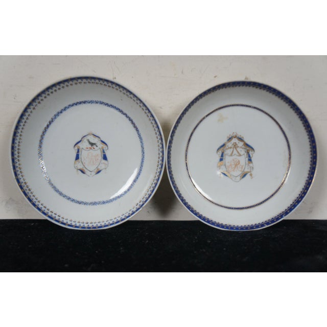 Antique 18th Century Chinese Export Qianlong Armorial Federal Porcelain China Set- 7 Pieces For Sale - Image 12 of 13