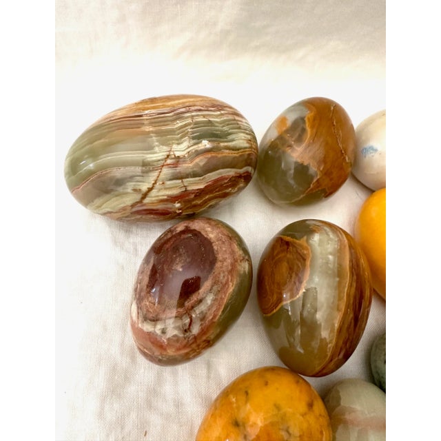 Vintage Polished Natural Stone Eggs-Set of 14 For Sale - Image 4 of 7