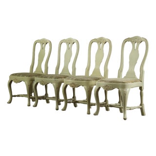 Vintage Louis XV Swedish Rococo Conservatory Chairs, 1900s, Set of 4 For Sale