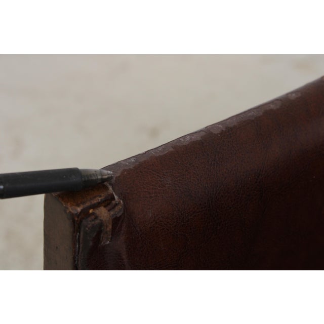 Animal Skin Set of 6 Stickley Leather Dining Chairs For Sale - Image 7 of 15