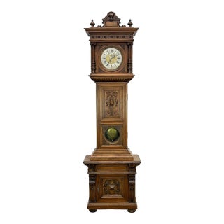 19th Century Austrian Long Duration 90 Day Grandfather Clock For Sale